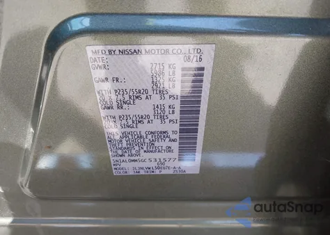 2016 Infiniti Qx60 из США, поврежденный, VIN 5N1AL0MM5GC531577